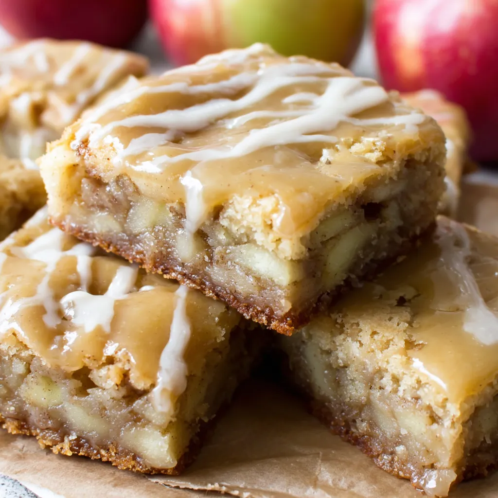 Maple Glazed Apple Blondies