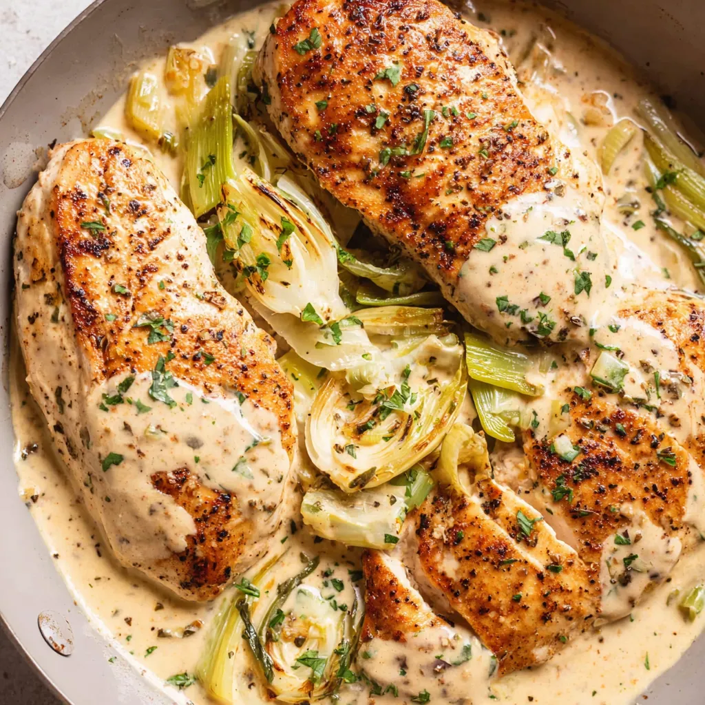 Chicken with Creamy Leek Sauce