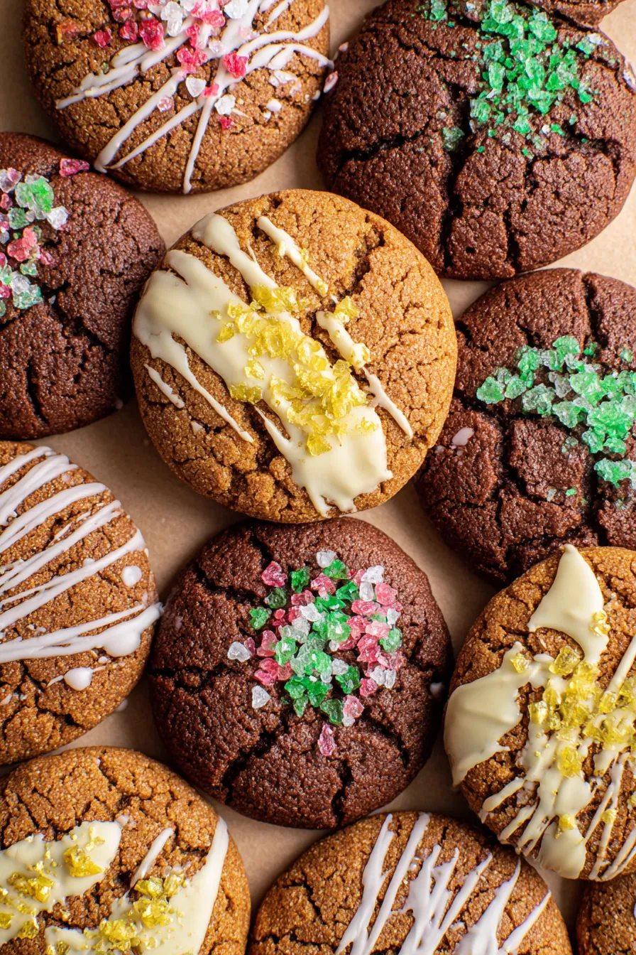 Ginger molasses cookies on parchment
