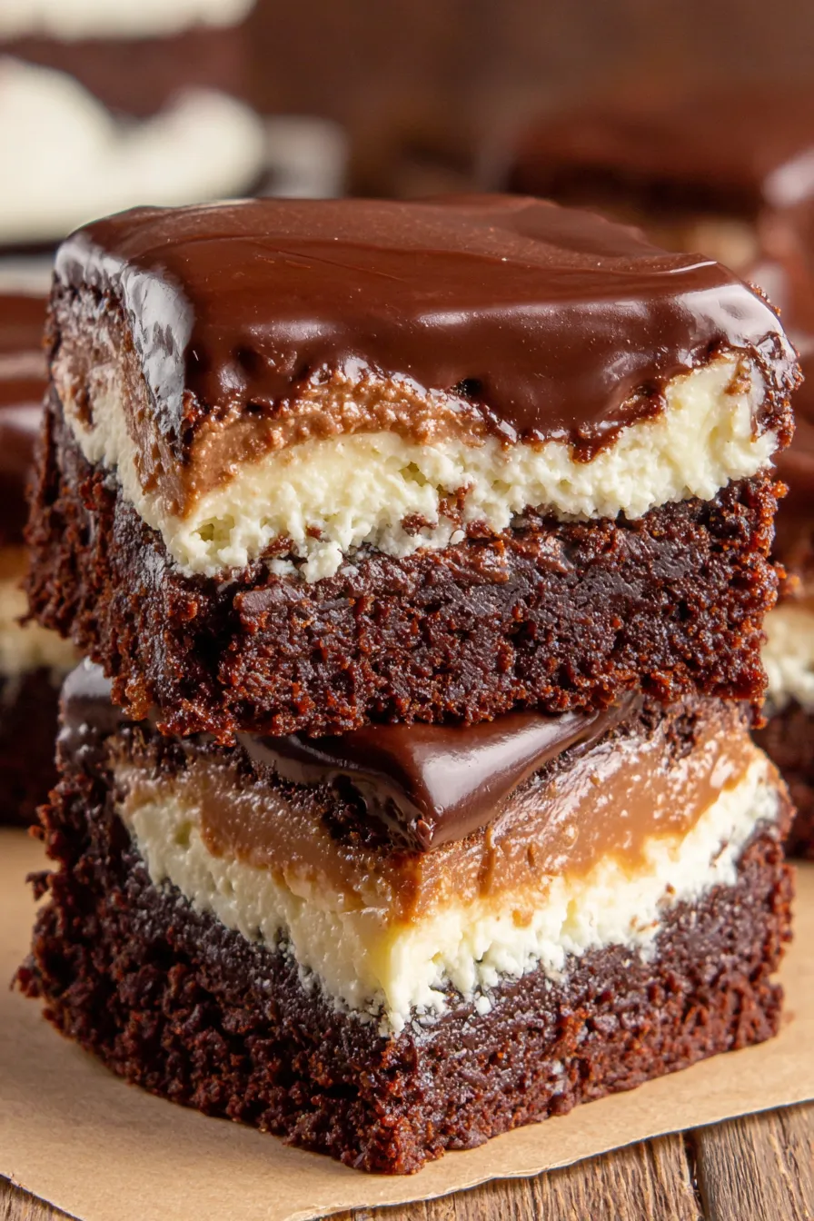 Baileys Brownies with buttercream and ganache