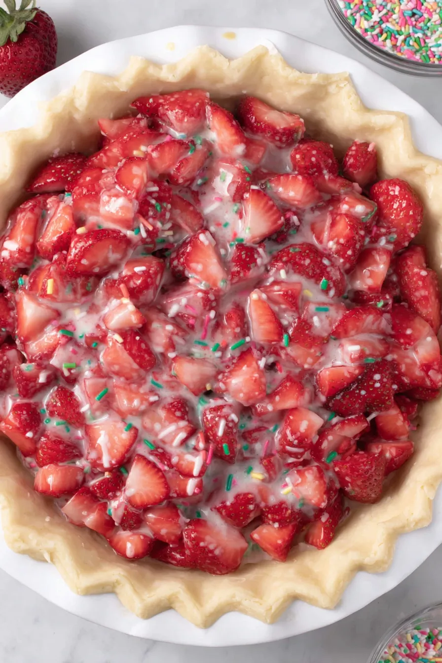 Slicing a piece of strawberry pop tart pie