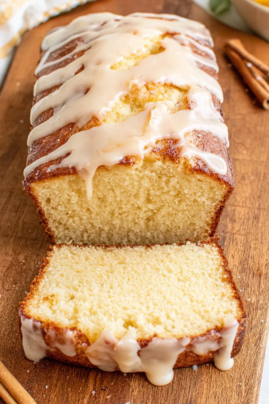 Sliced Vintage Eggnog Bread on a cooling rack
