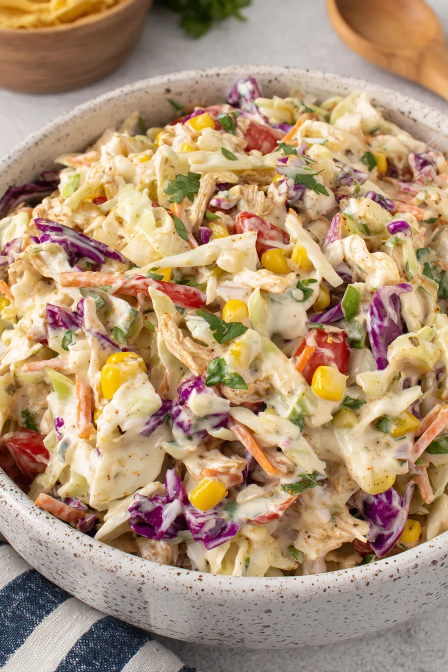 Close-up of taco coleslaw on a plate