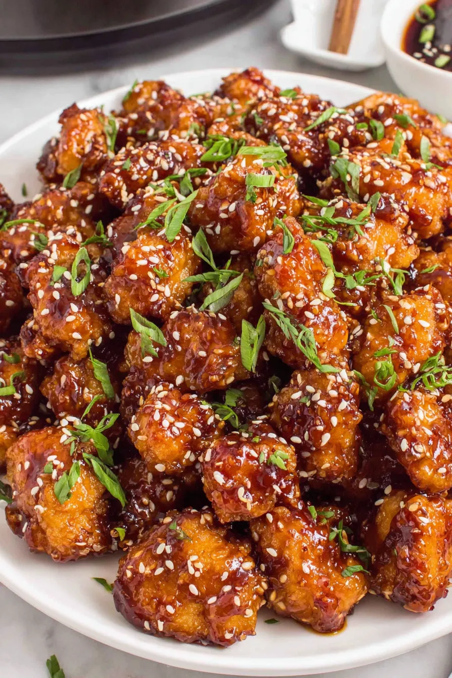 Sauce simmering in a saucepan with ginger and garlic