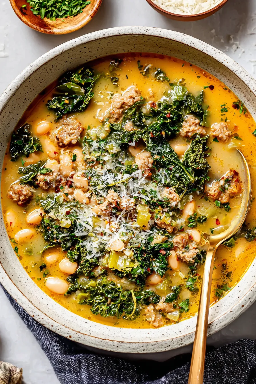 Sausage and vegetables simmering in pot