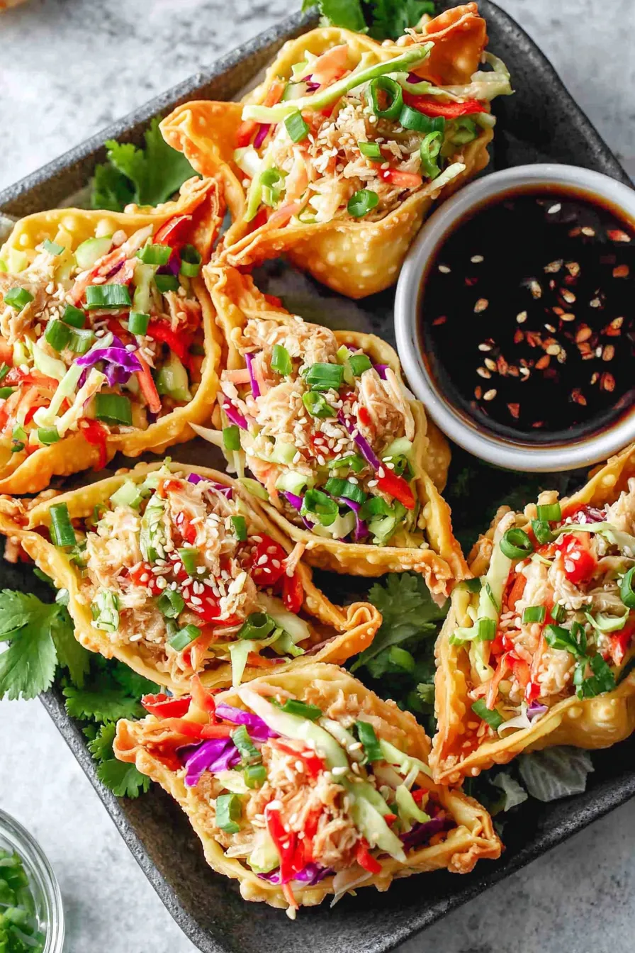 Asian slaw and garnishes for tacos