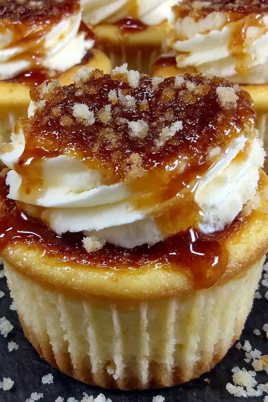 Close-up of caramelized brûlée topping with visible vanilla bean specks