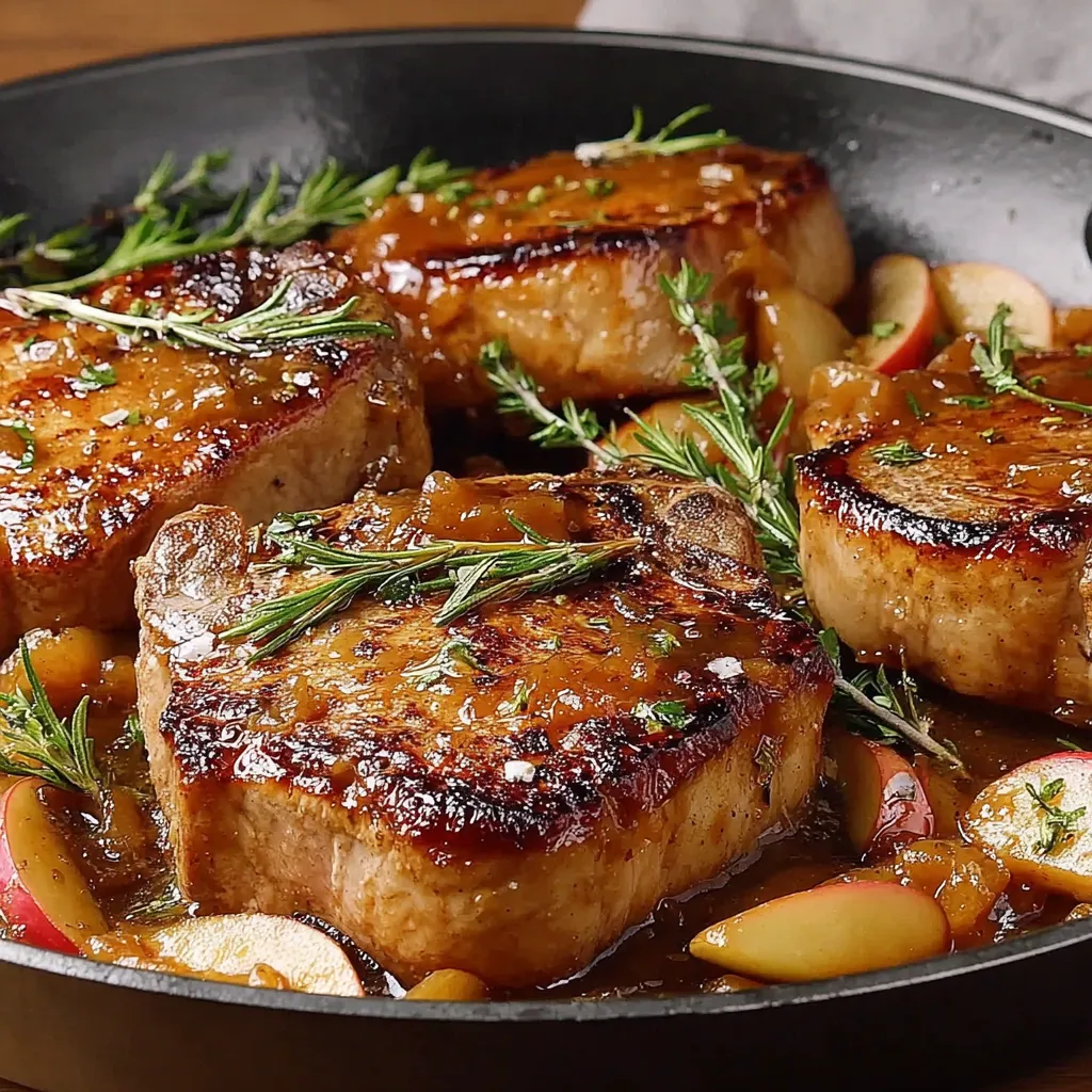 Juicy Apple Butter Pork Chops