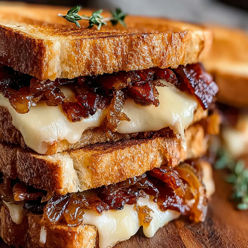 Savory Bacon and Caramelized Onion Grilled Cheese Sandwiches