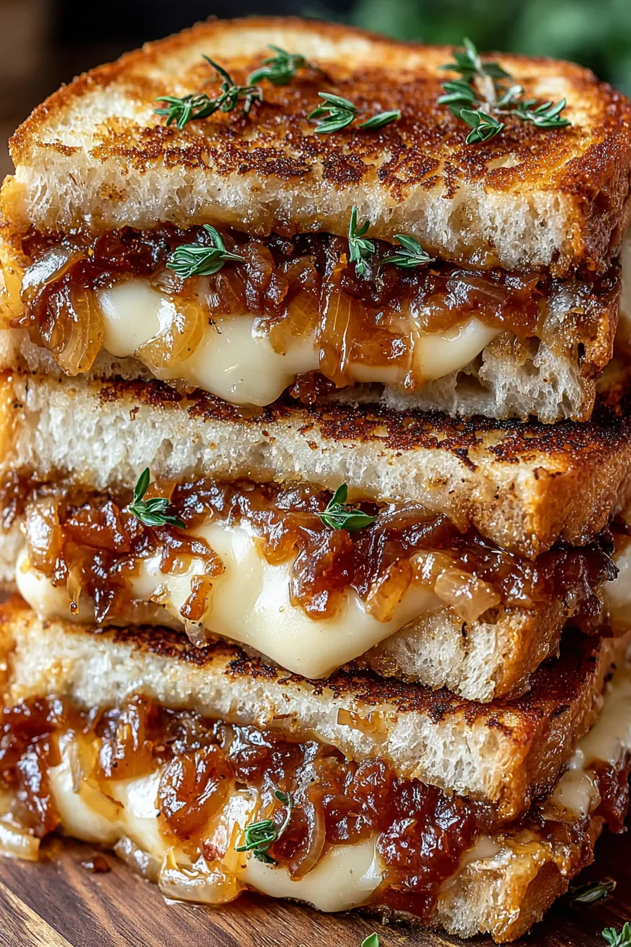 Caramelized onions in a skillet ready to top sandwiches