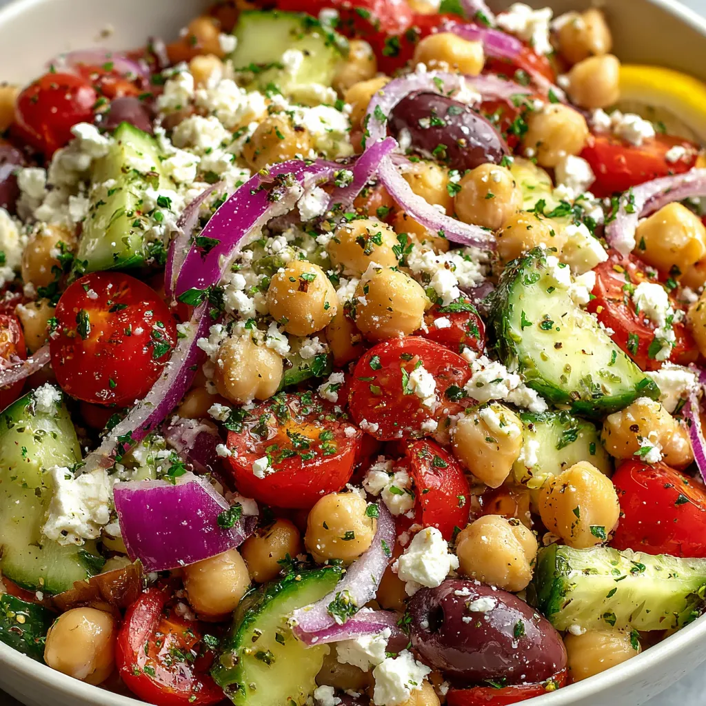 Mediterranean Chickpea Feta Salad
