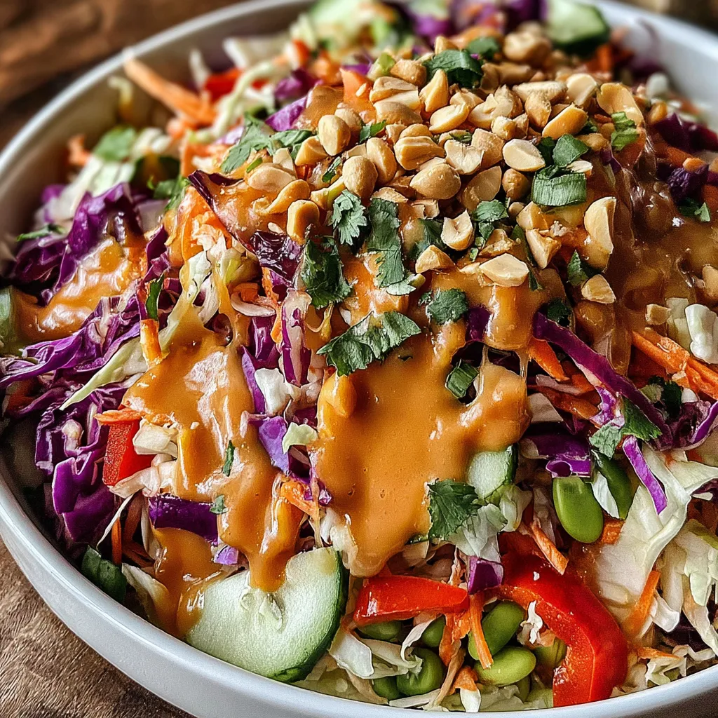 Thai Crunch Salad — CPK Copycat with Peanut Ginger Sauce