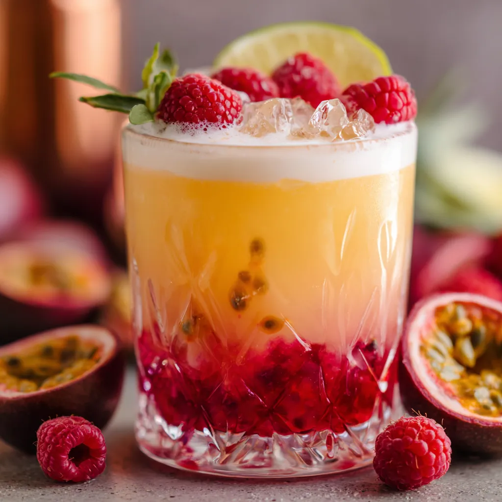 Raspberry Passionfruit Tequila Sour