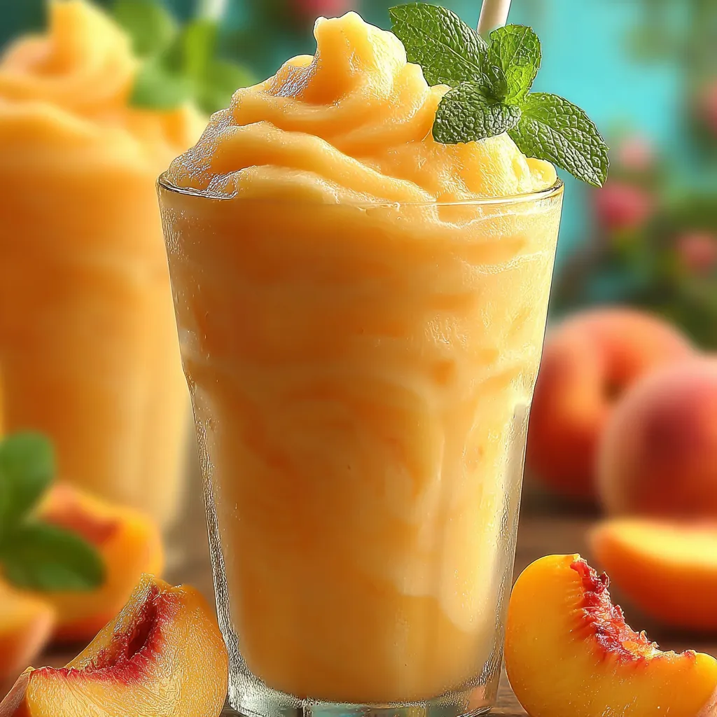 Refreshing Homemade Peach Slurpee