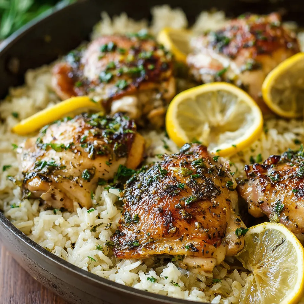 Zesty Slow Cooker Lemon Herb Chicken & Fluffy Rice Bliss