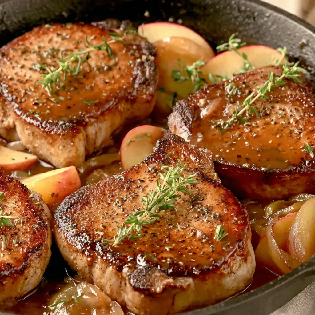 Juicy Apple Butter Pork Chops