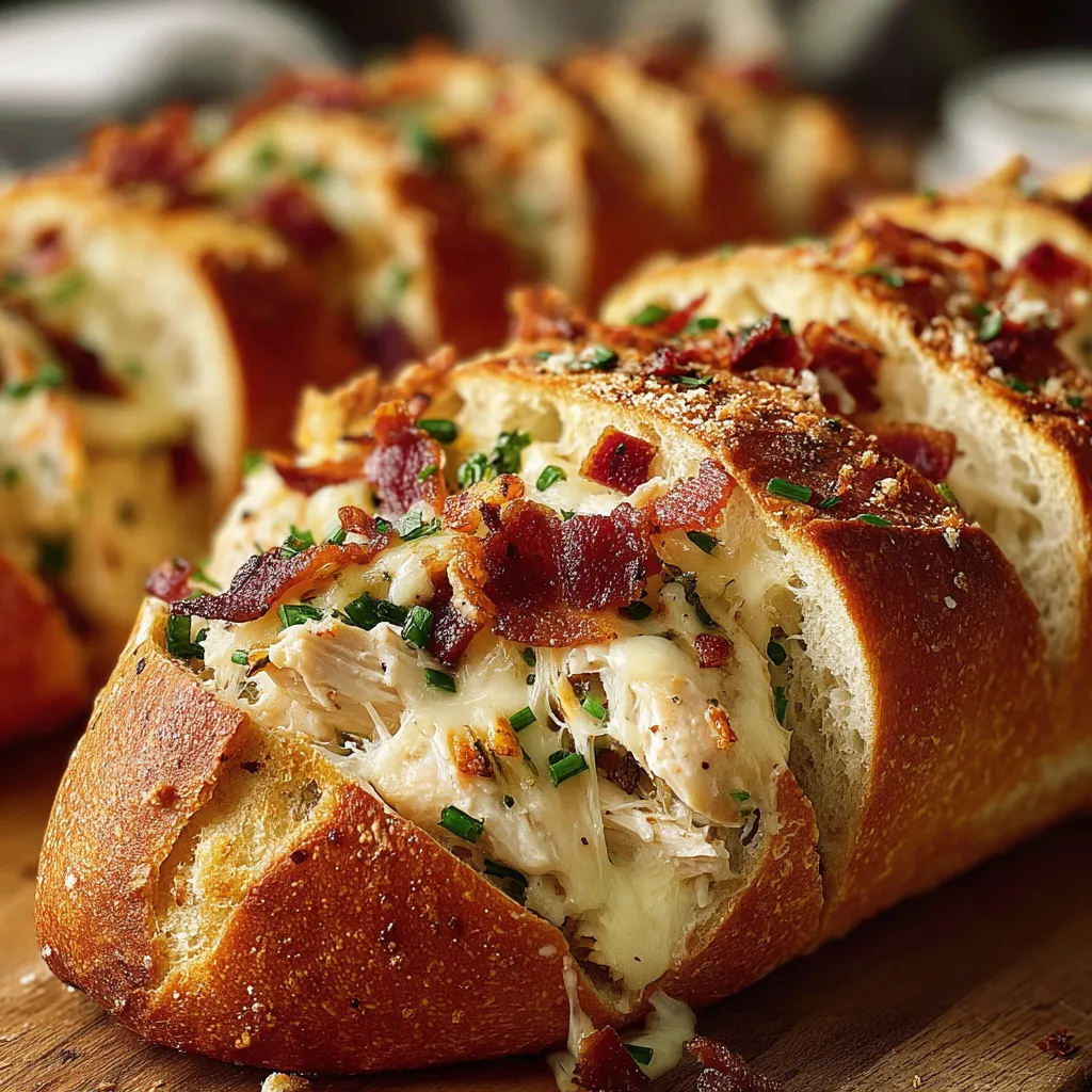 Chicken Bacon Ranch Stuffed Bread