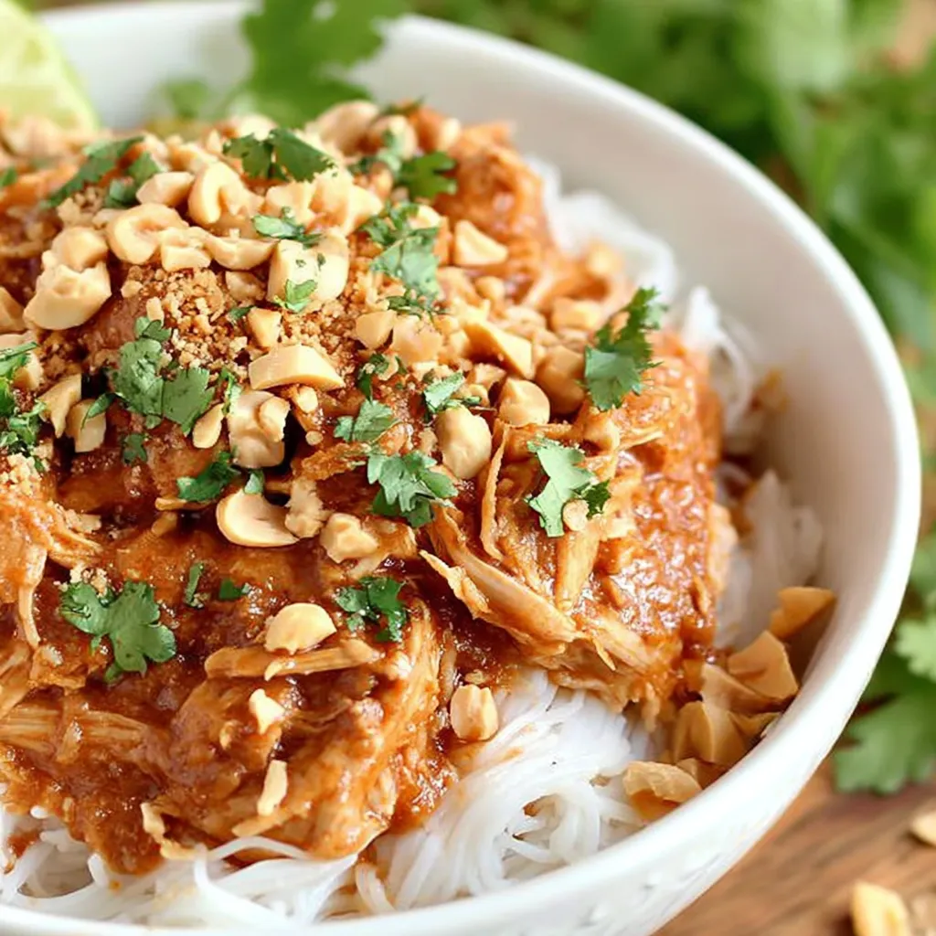Slow Cooker Thai Peanut Chicken (Easy + Flavorful)