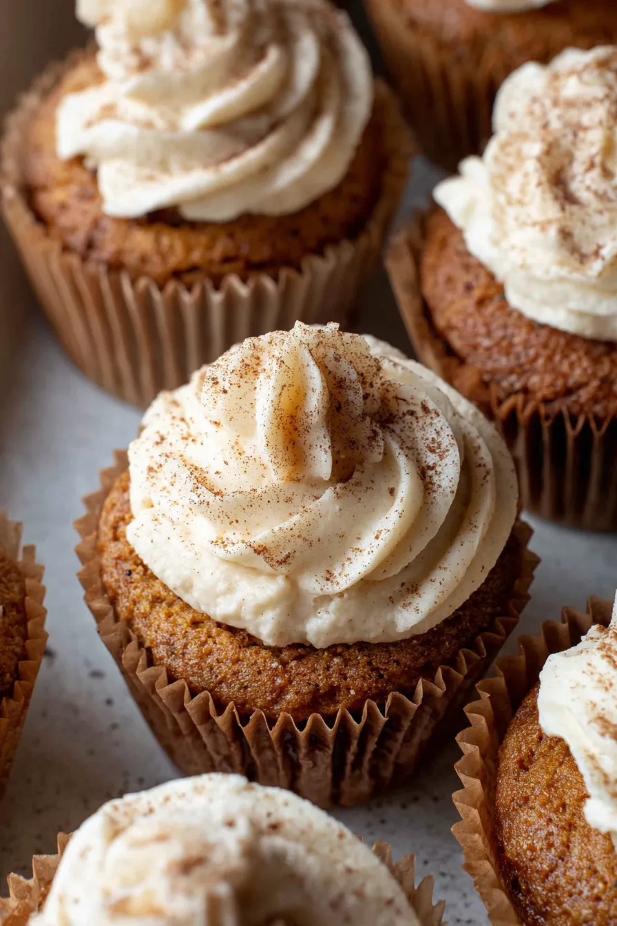 Pumpkin cupcake batter being mixed