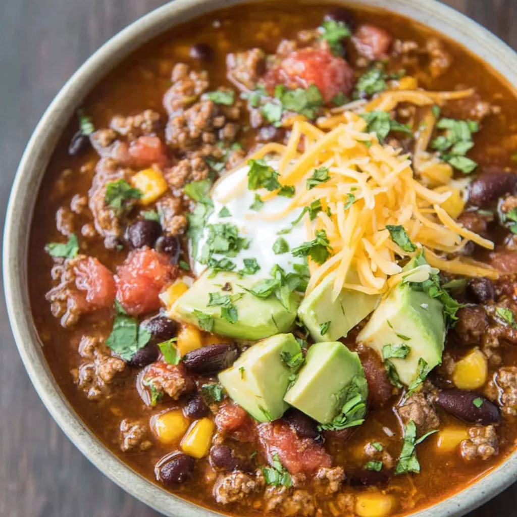Hearty Beef Taco Soup