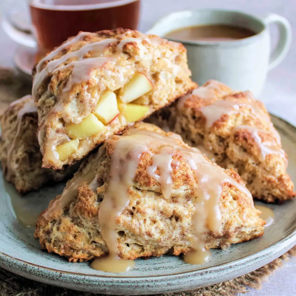 Apple Scones with Maple Cinnamon Glaze