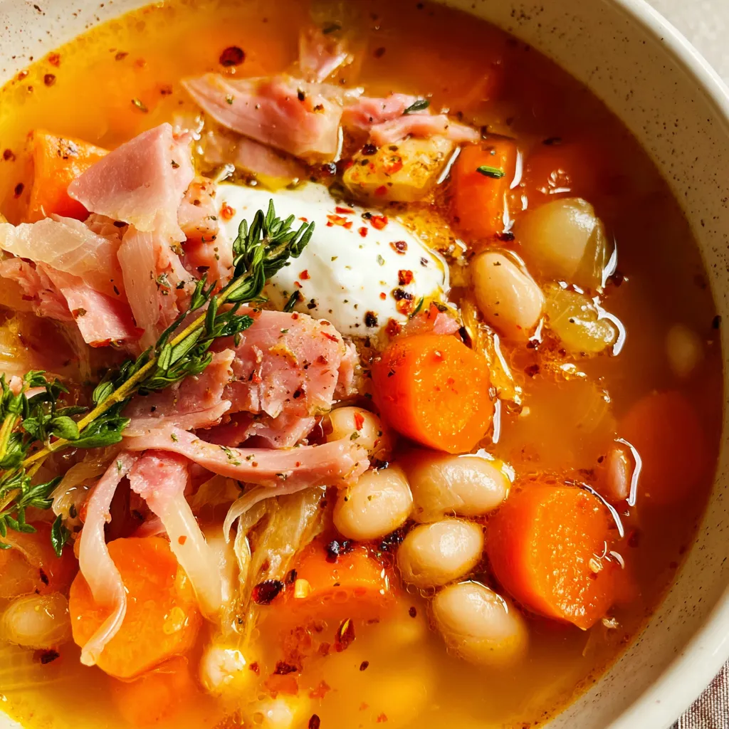 Slow Cooker Ham & White Bean Soup