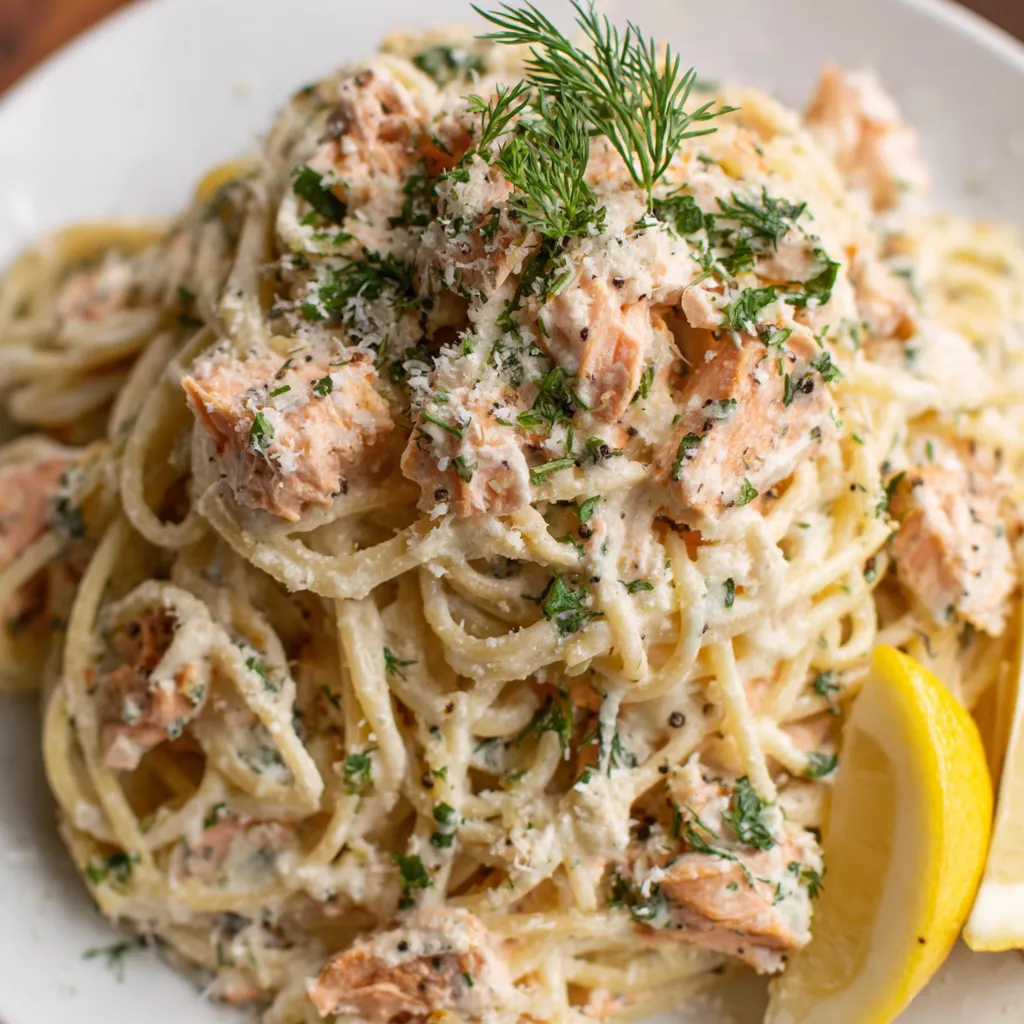 Creamy Salmon Pasta in a Dill Sauce