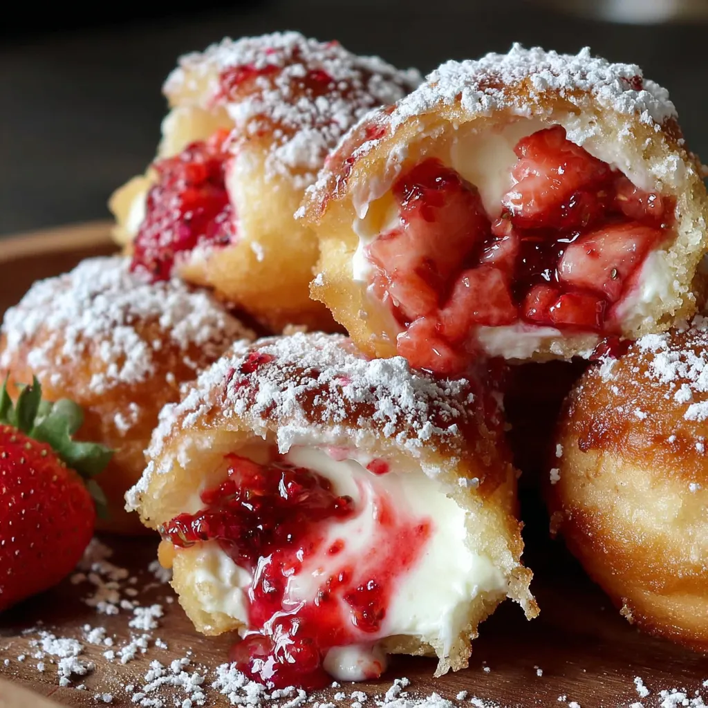 Strawberry Cheesecake Stuffed Donuts
