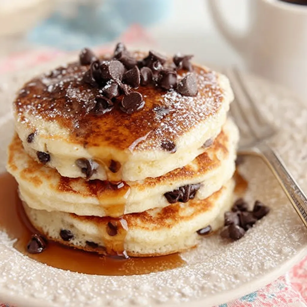 Fluffy Chocolate Chip Pancakes