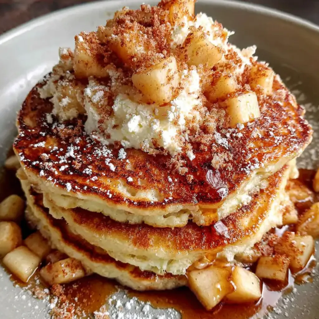 Apple Pie Pancakes with Vanilla Maple Syrup
