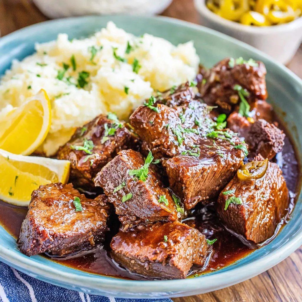 Slow Cooker Mississippi Steak Bites