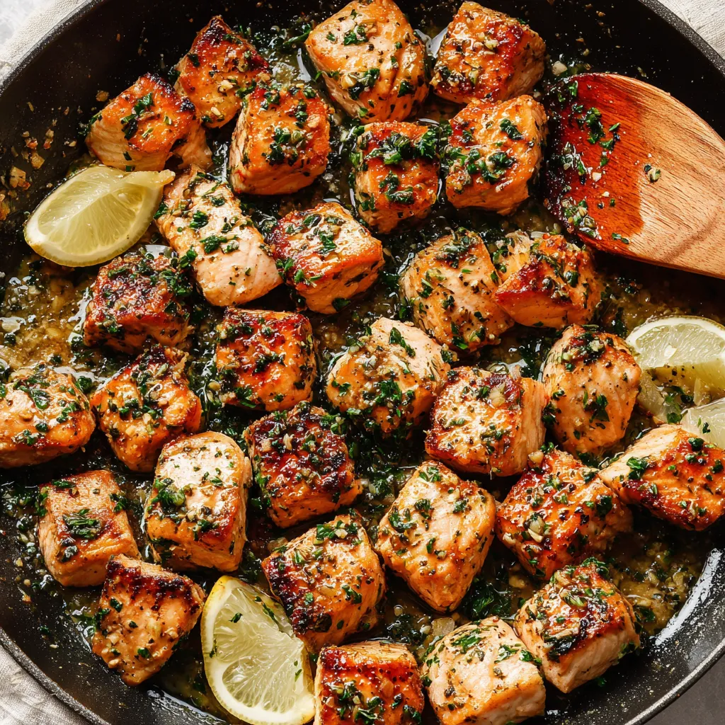 Garlic Butter Salmon Bites