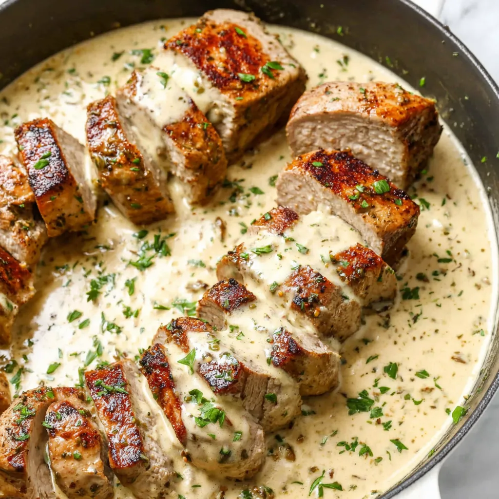 Creamy White Wine Pork Tenderloin