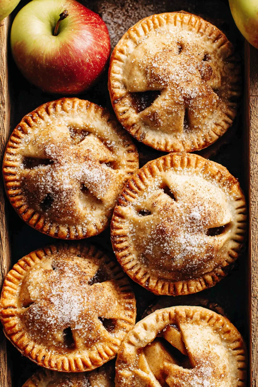 Mini apple hand pies on a baking sheet