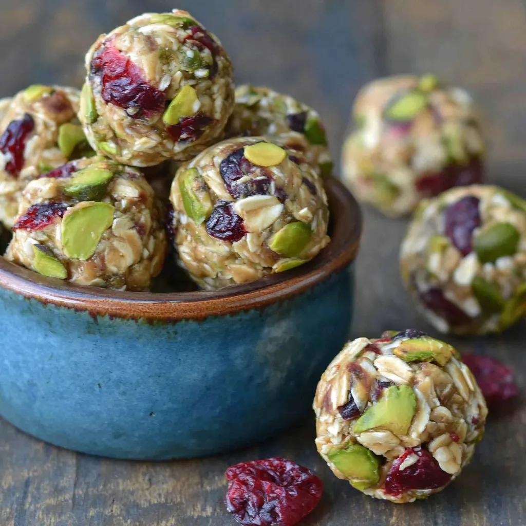 No-Bake Cranberry Pistachio Energy Bites