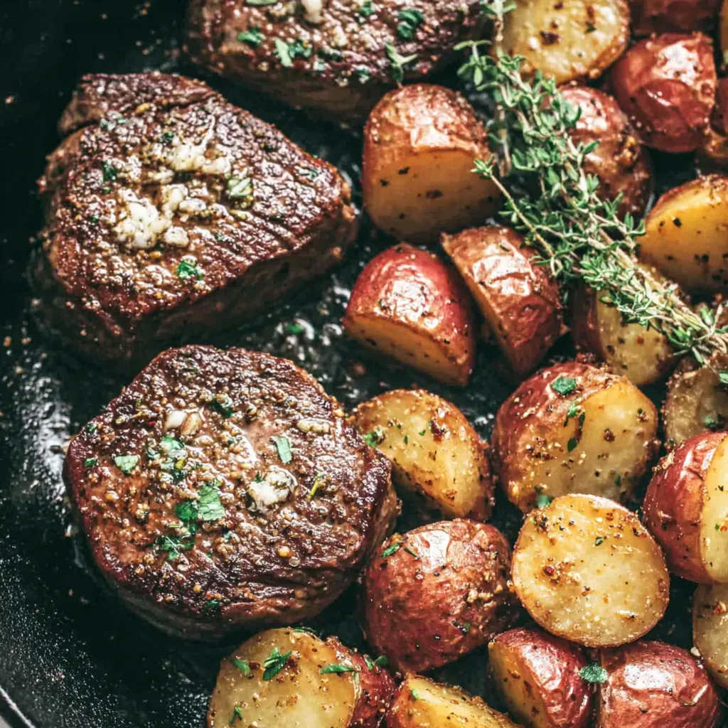 Garlic Butter Steak and Potatoes Skillet