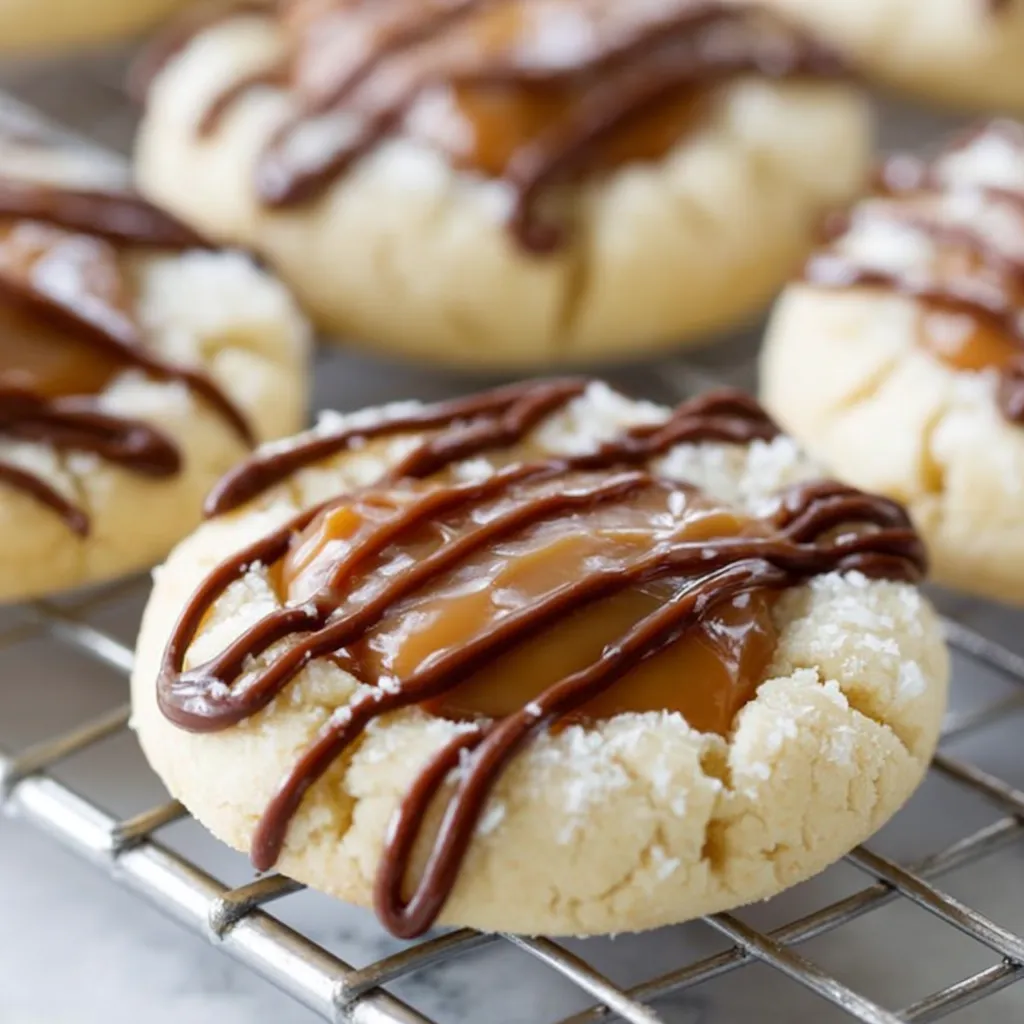 Twix Thumbprint Cookies