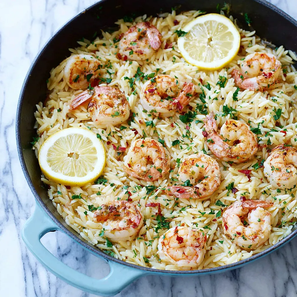 Shrimp Scampi with Orzo