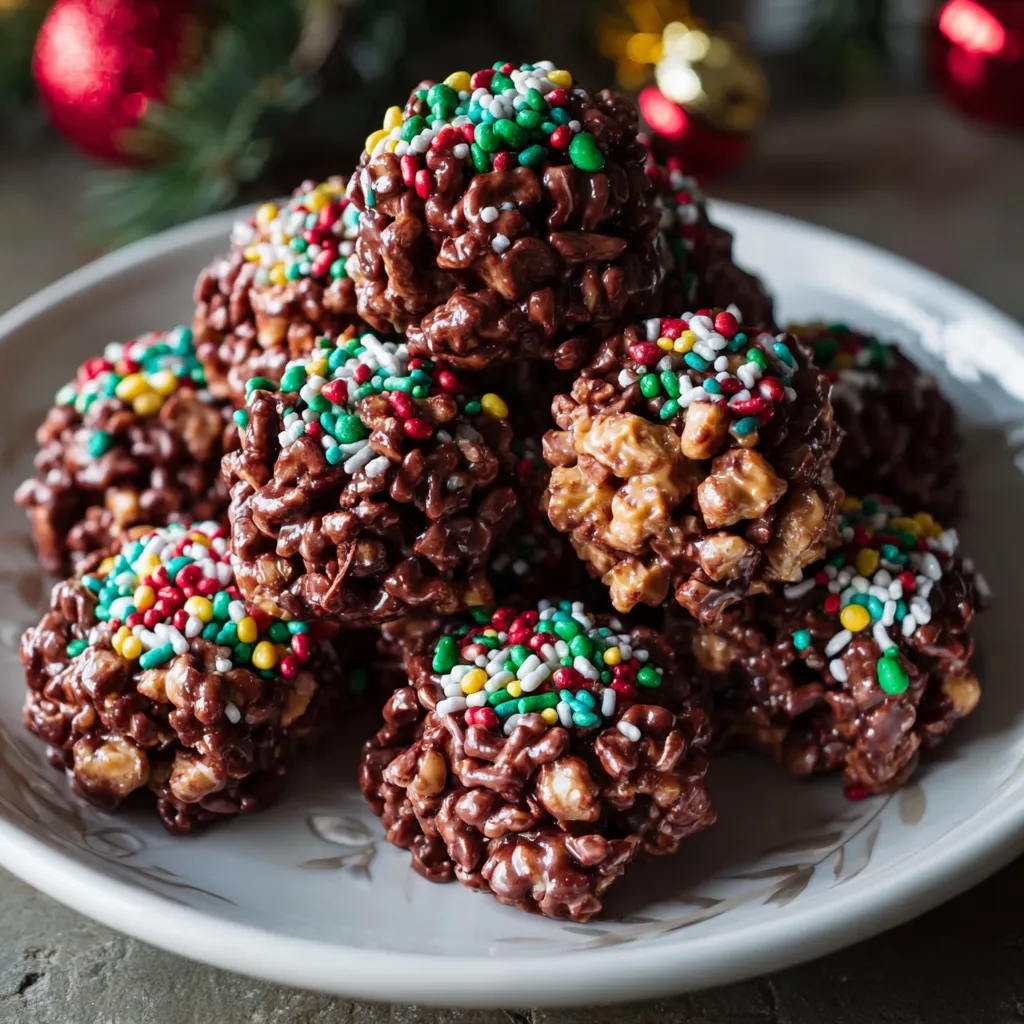 Christmas Chocolate Rice Krispie Balls