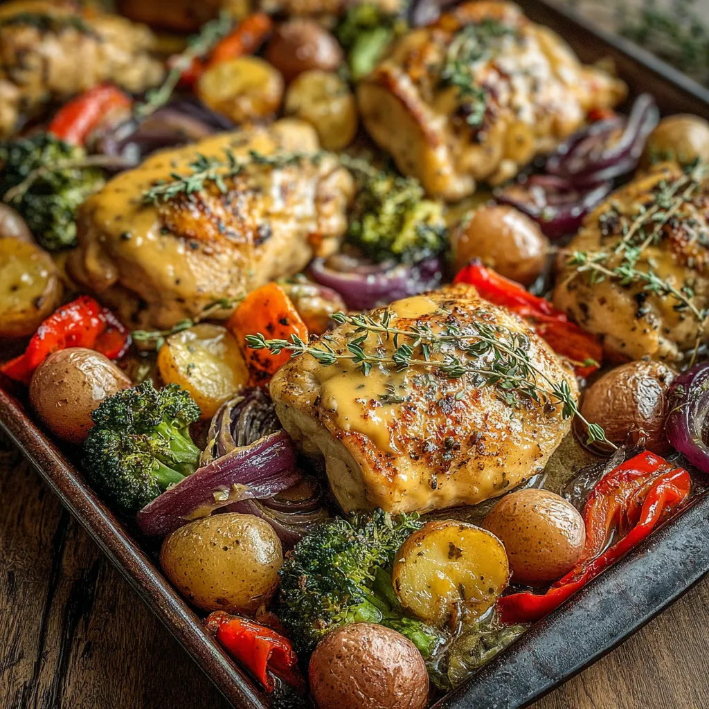 Sheet Pan Honey Dijon Chicken and Vegetables