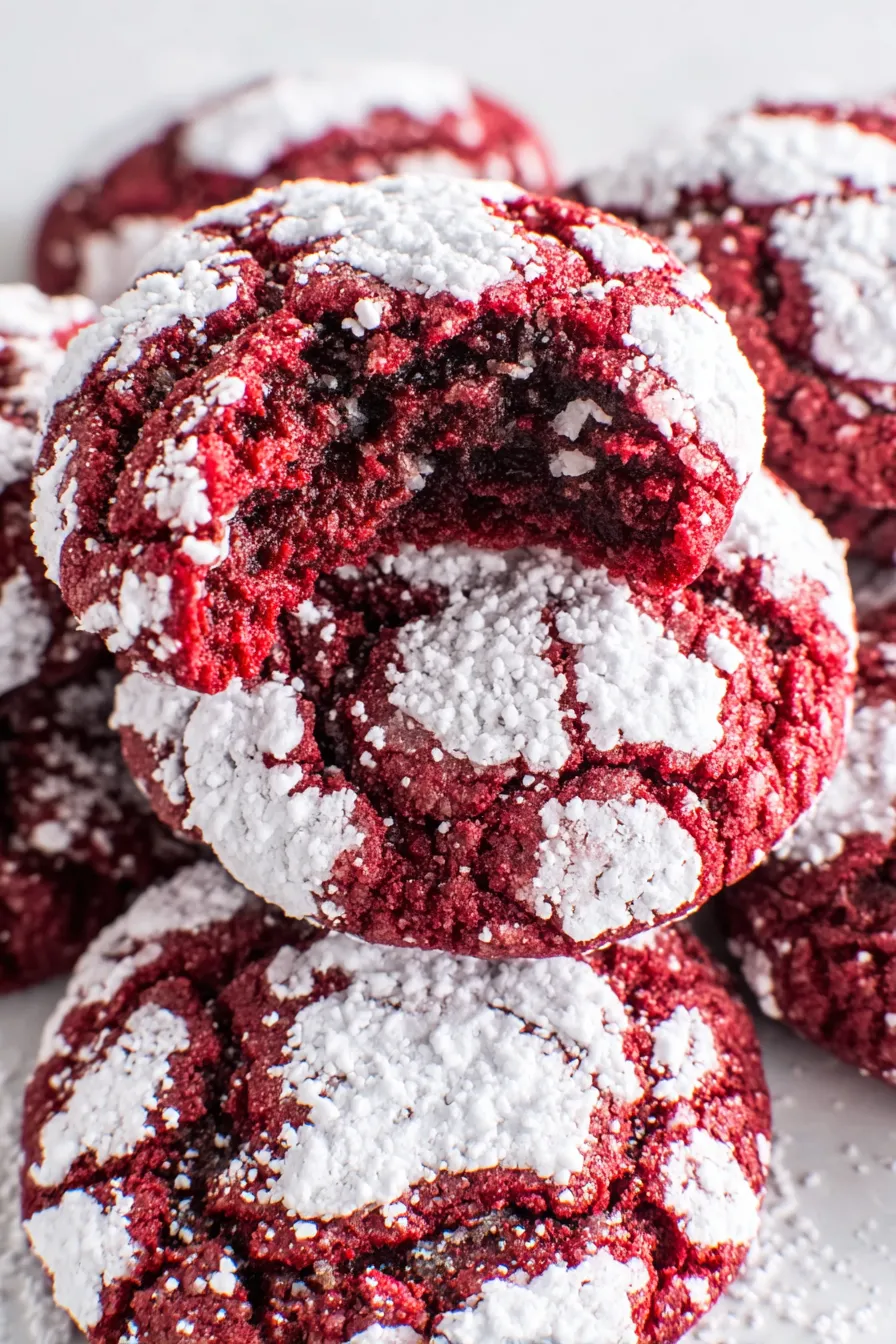 Close-up of powdered sugar crinkle