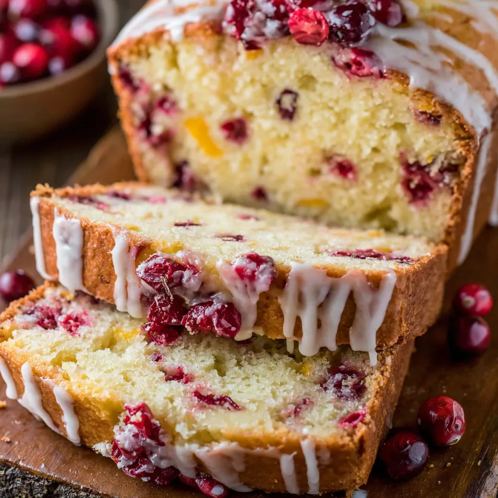 Cranberry Bread with Orange Glaze