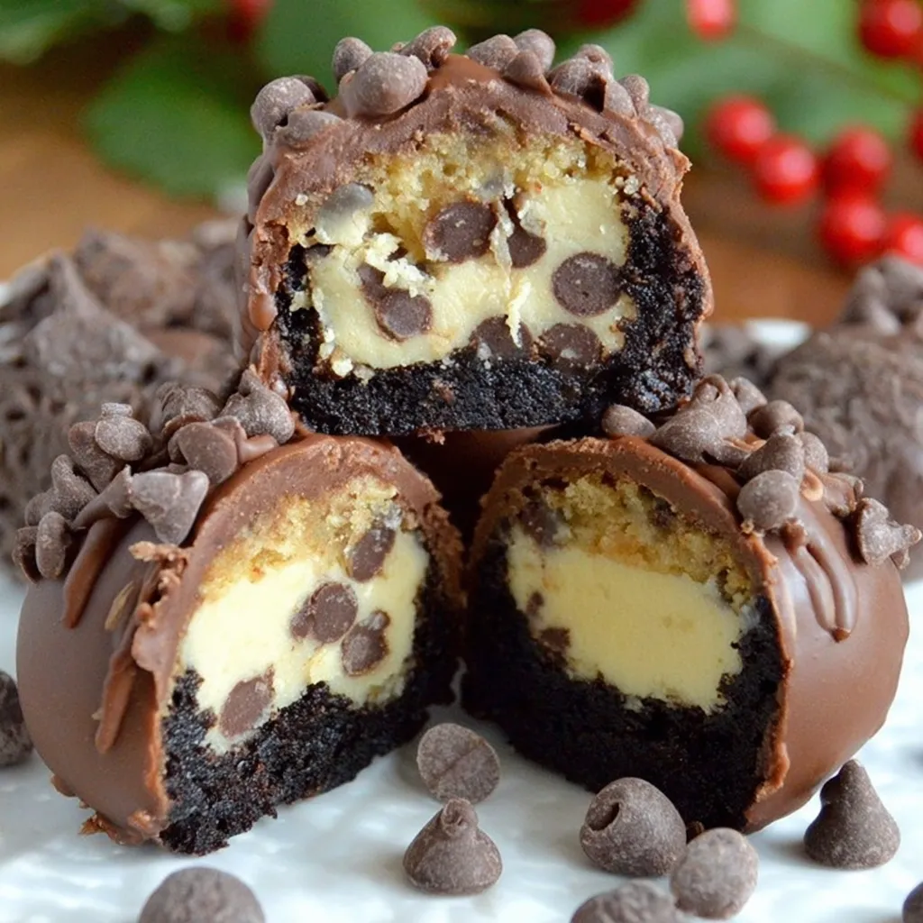 No-Bake Chocolate Chip Cookie Dough Brownie Bombs