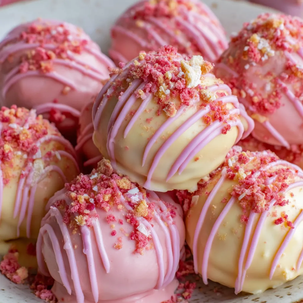 Strawberry Shortcake Cheesecake Truffles
