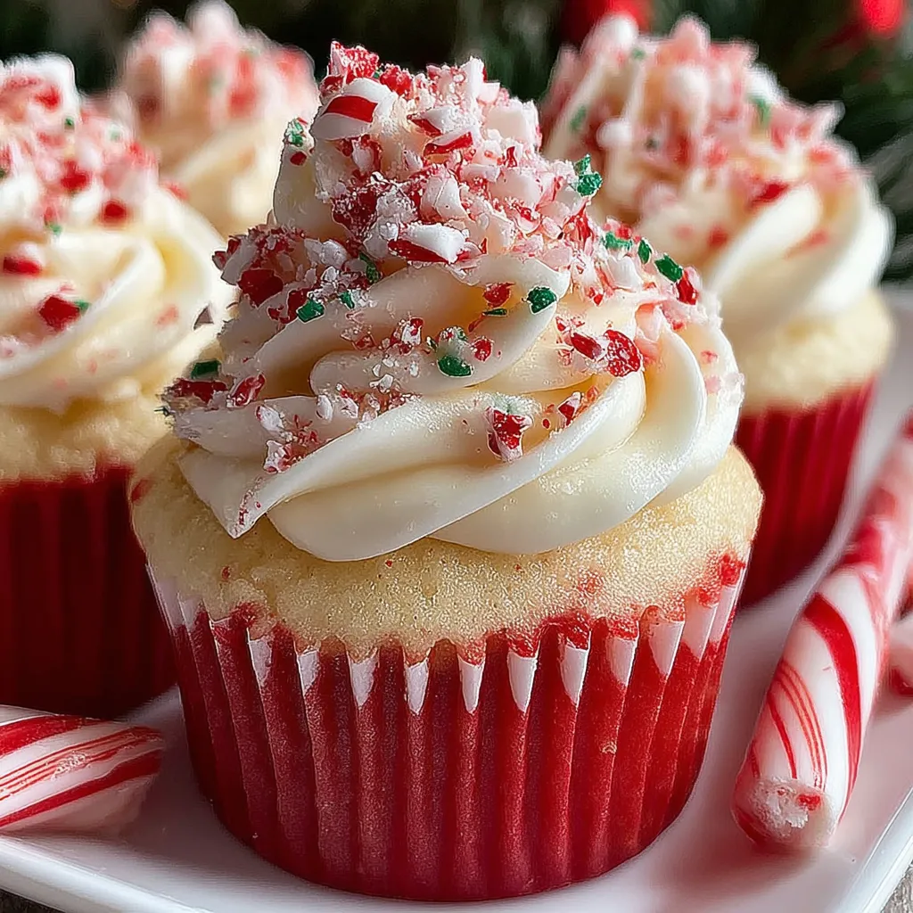Candy Cane Peppermint Cupcakes