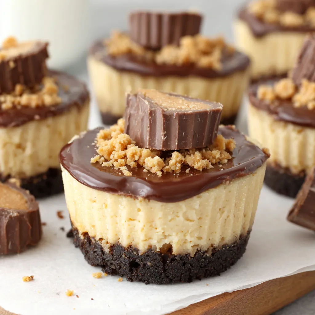 Mini Peanut Butter Cup Cheesecakes