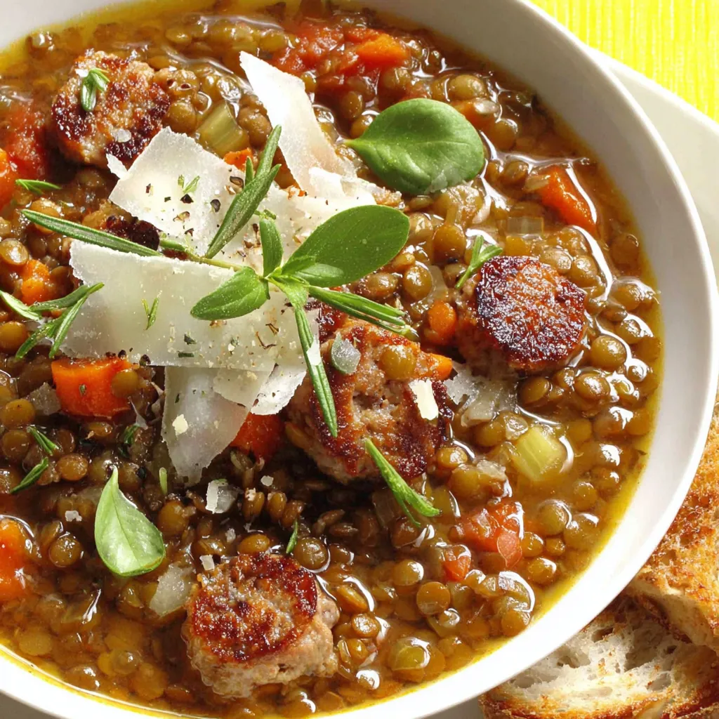 Crockpot Italian Sausage & Lentil Soup