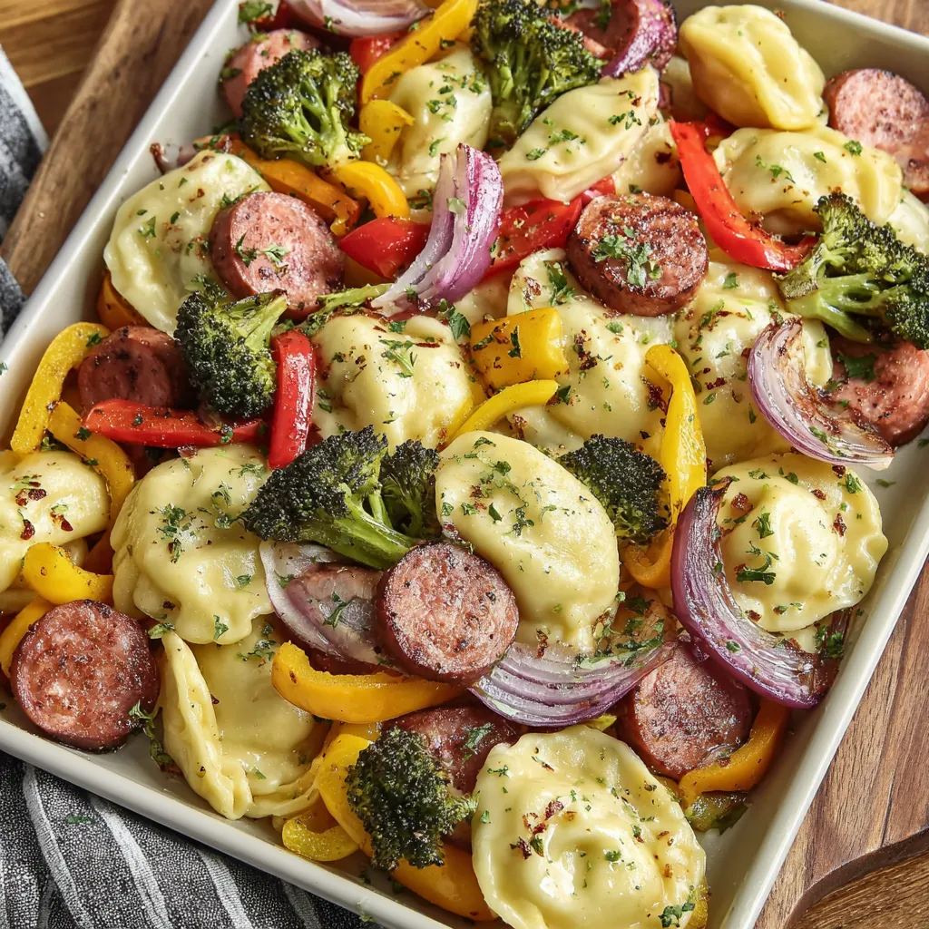 Easy Sheet Pan Pierogies and Kielbasa