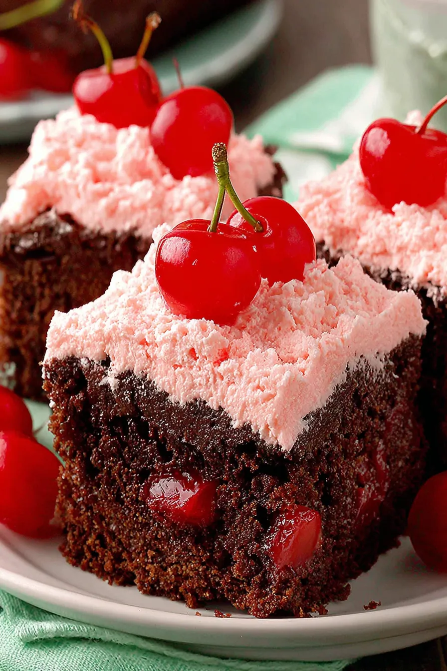 Baked Cherry Dr Pepper Cake fresh from oven