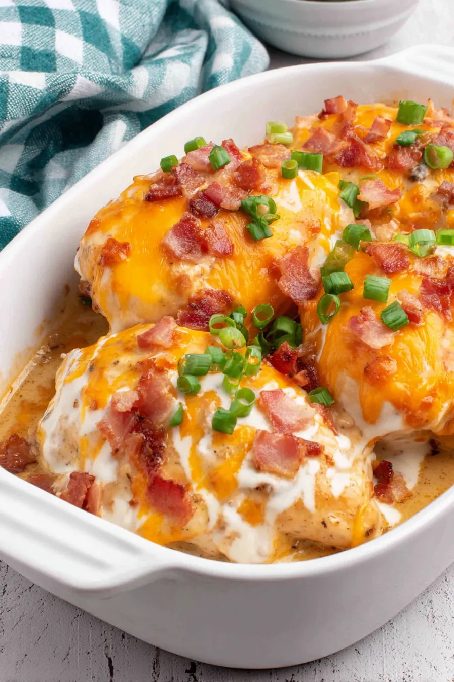 Baked Crack Chicken in casserole dish